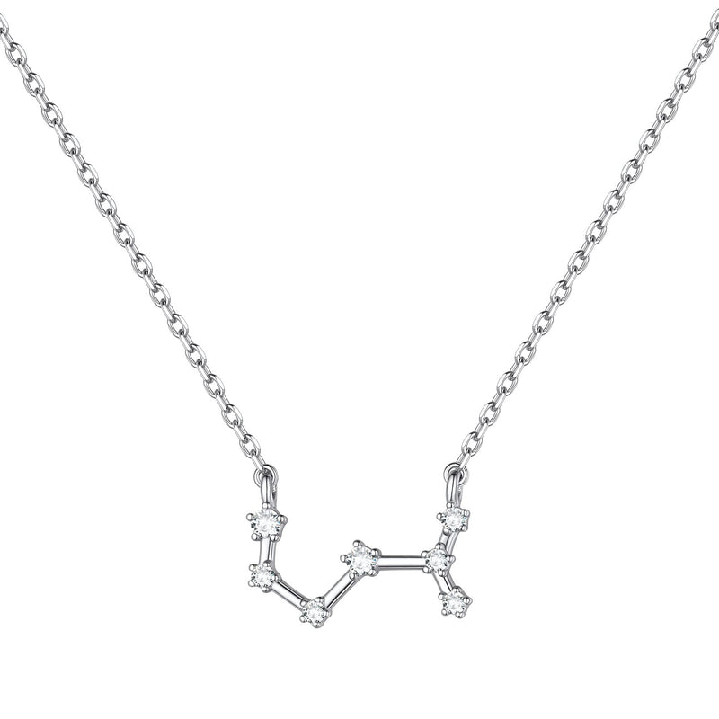 ChicSilver Scorpio Zodiac Sign Necklace 925 Sterling Silver Tiny White Cubic Zirconia Horoscope Constellation Choker Necklace for Women