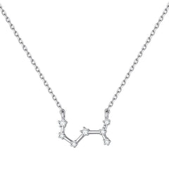 ChicSilver Scorpio Zodiac Sign Necklace 925 Sterling Silver Tiny White Cubic Zirconia Horoscope Constellation Choker Necklace for Women